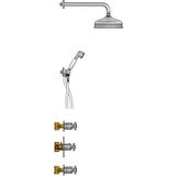 Hotbath Get together IBS6 Regendoucheset inbouw - 35cm wandarm - 22cm ronde hoofddouche - ronde handdouche - chroom IBS6CR