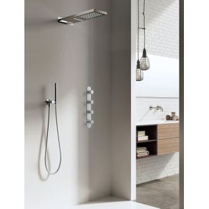 Hotbath Buddy inbouw douche set met 3 stopkranen en waterval IBS7 chroom Staafdouche (incl glijstang)