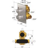 Hotbath Laddy Inbouw Thermostaat Met 2-Weg Stop-Omstel 009