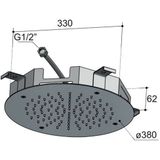 Hotbath Mate M108 inbouw hoofddouche rond 38 cm geborsteld nikkel