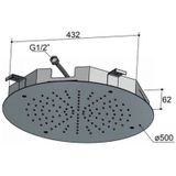 Hotbath Mate M109 inbouw hoofddouche rond 50 cm geborsteld nikkel