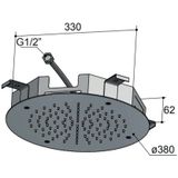 Hotbath Mate M116 inbouw hoofddouche met LED rond 38 cm geborsteld nikkel