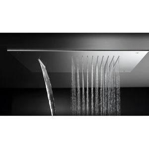 Hotbath Mate M142 inbouw hoofddouche vierkant 50cm met waterval geborsteld nikkel
