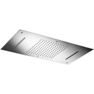 Hotbath Mate M144 inbouw hoofddouche met LED rechthoekig 38x70 cm geborsteld nikkel