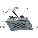 Hotbath Mate M171 inbouw hoofddouche vierkant 30 cm geborsteld nikkel