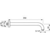 Hotbath Mate M450 wandarm rond 35cm geborsteld nikkel