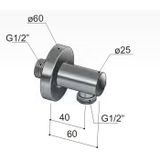 Wanduitlaat hotbath mate 6x2,5 cm rond geborsteld nikkel