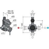 Hotbath Mate inbouw box Mate Inbouwbox 1 stopkranen MHF001