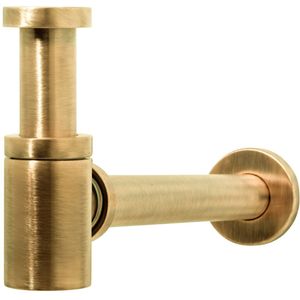 Hotbath P034 Fonteinsifon Rond Geborsteld Messing - 8719638616218 - Wastafels - Sifons