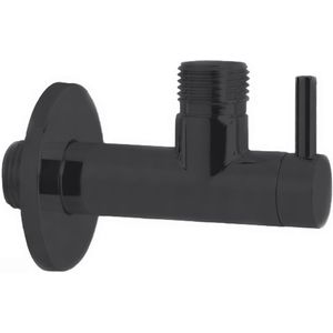 Hoekstopkraan Hotbath Cobber Rond met Filter Mat Zwart