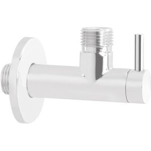 Hoekstopkraan hotbath cobber rond met filter mat wit