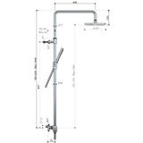 Hotbath Get together SDS8 thermostatische regendoucheset met 20cm ronde hoofddouche staafhanddouche nikkel geborsteld SDS8GN