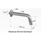 Hotbath Dude Fonteinkraan inbouw - uitloop 18.6cm - inkortbaar - verouderd ijzer UW001AI