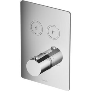 Hotbath Cobber PB009QEXT afbouwdeel voor inbouw thermostaat met 2 pushbuttons chroom