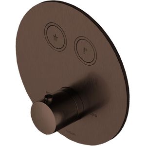 Hotbath Cobber Afbouwdeel thermostaat Rond met 2 push buttons Verouderd Messing PB009