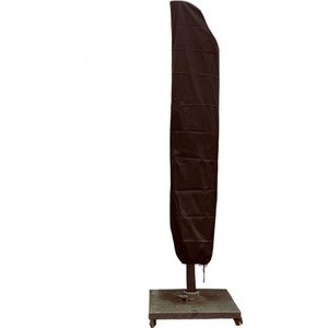 (Zweef) Parasolhoes 280 cm / Beschermhoes Parasol / Afdekhoes Parasol met rits en stok Zwart / 280x81x30x45