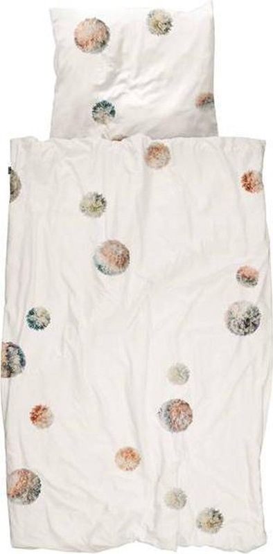 SNURK - Pom Pom - Dekbedovertrek - Wit - 100% Percaline Katoen