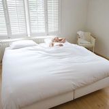 Snurk - Uni Flanel Dekbedovertrek - White - Flanel Katoen - Inclusief Kussensloop