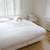 Snurk - Uni Flanel Dekbedovertrek - White - Flanel Katoen - Inclusief Kussensloop