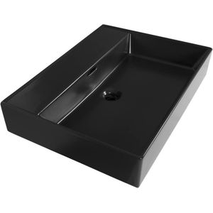 Wastafelblad legend 60 0 kraangaten mat zwart