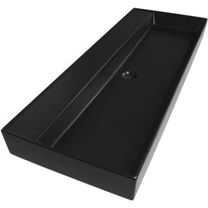 Wastafelblad legend 120-1 1 kraangat mat zwart