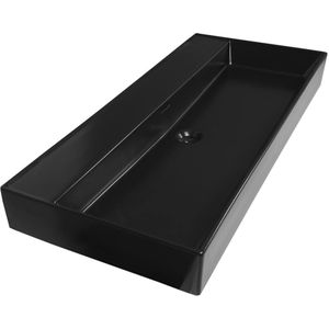 Wastafelblad legend 100 1 kraangat mat zwart