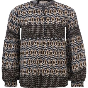 Looxs Revolution - Blouse - Zwart/Grijs/Geel - Viscose - Native Print