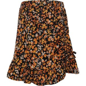 LOOXS 10sixteen Gebloemde Rok Zwart/Oranje
