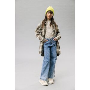 LOOXS 10sixteen Geruite Flanellen Shacket Winterjas Beige