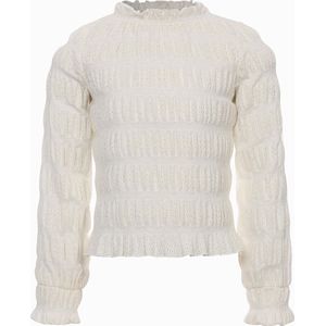 LOOXS 10sixteen 2333-5178-015 Meisjes Blouse - Maat 116 - ecru van 70% COTTON 25% PES 5% elastane