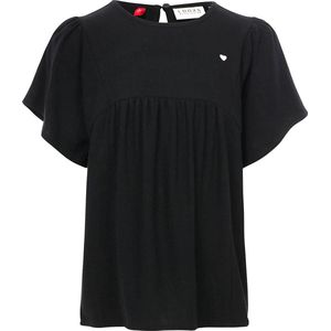 LOOXS Little 2411-7108-099 Meisjes Blouse - Zwart van 80 viscose linnen