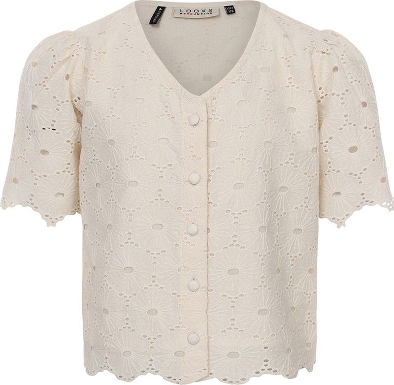 Looxs Revolution - Blousetop - Wit - Katoen - Gevoerd