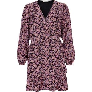 Looxs Revolution - Jurk - Antra - Lila Kleuren - Wrap Fit - Wijde Mouwen