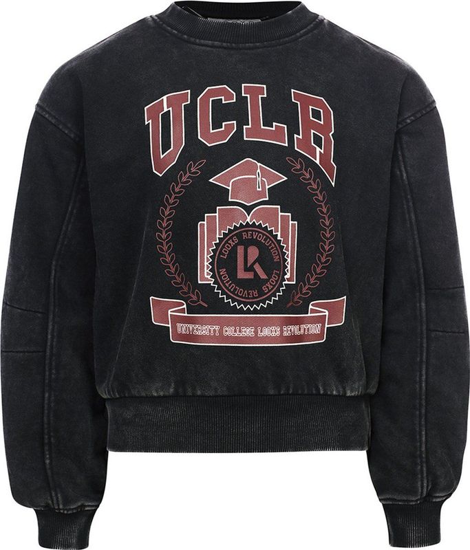 LOOXS 10sixteen 2432-5318-089 Meisjes Sweater - Zwart van 87 Cotton 13 Polyester