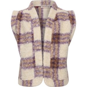 Looxs Revolution Gilet teddy/bouclé look lila ruit voor meisjes in de kleur