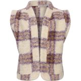 Looxs Revolution Gilet teddy/bouclé look lila ruit voor meisjes in de kleur