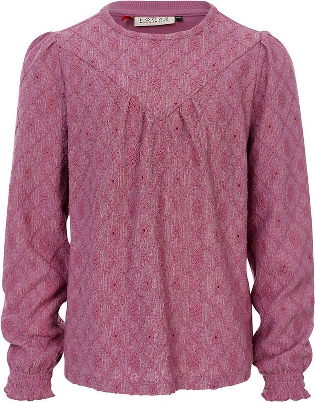 LOOXS Little 2431-7115-607 Meisjes Blouse - Paars van 98 Polyester 2 Spandex