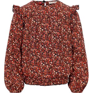 LOOXS Little 2431-7147-975 Meisjes Blouse - Bruin dessin van 98 Polyester 2 Spandex