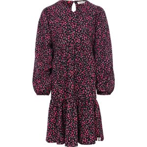 LOOXS Little 2433-7826-926 Meisjes Jurk - Maat 92 - Zwart dessin van 99% cotton 1% Lycra