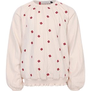 LOOXS Little Zomer top meisjes jersey embroidery - Milkshake beige