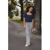 LOOXS - Blouse - Blauw - 97% Polyester 3% EA - Gesmockt met Pofmouwtjes