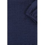 LOOXS - Blouse - Blauw - 97% Polyester 3% EA - Gesmockt met Pofmouwtjes