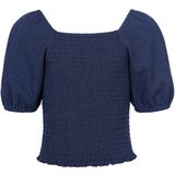 LOOXS - Blouse - Blauw - 97% Polyester 3% EA - Gesmockt met Pofmouwtjes