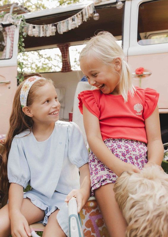 LOOXS Little Blouse - Blauw - 80% Viscose 20% Linen
