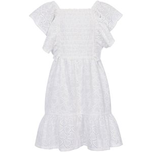 LOOXS Little Meisjes Jurk - Wit - 100% Katoen en Viscose