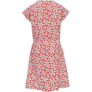 LOOXS Little Meisjes Jurk - Rood Dessin van Katoen en Elastan