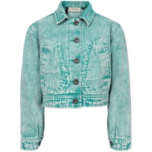 Looxs Revolution Denim Jasje Meisjes - Cropped Groene Wassing