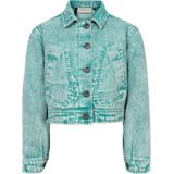 Looxs Revolution Denim Jasje Meisjes - Cropped Groene Wassing