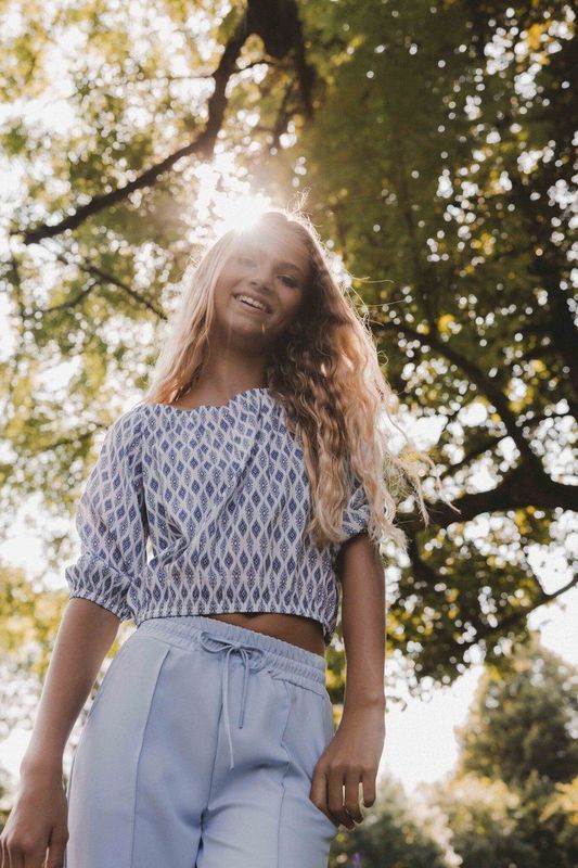 LOOXS 10sixteen Blouse Meisjes - Blauw - 55% Katoen 45% Viscose