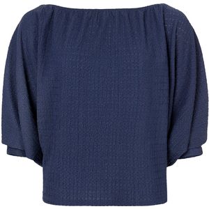 LXS - the female concept - 2512-9133-191 Dames Blouse - Blauw - 97% Polyester 3% EA